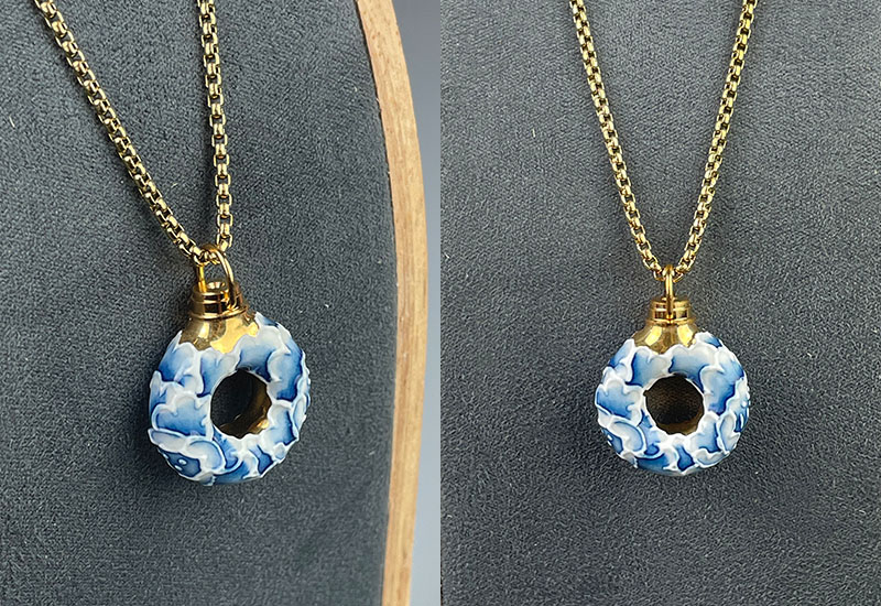 牡丹情緣香氛項鍊(青花)